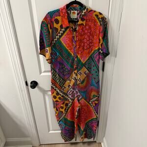 NWT $195 Farm Rio dotted patch scarf jumpsuit Medium